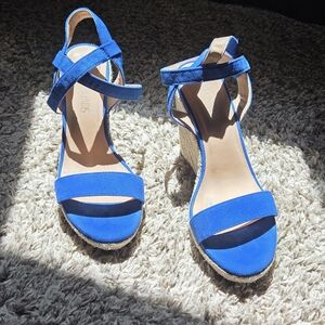 Dream Pairs Blue Wedge Sandals